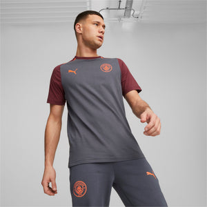 PUMA CITY 23-24 CASUAL TEE STRONG GRAY/AUBERGINE