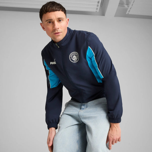 PUMA CITY 24-25 ARCHIVE JACKET NAVY/TEAM LIGHT BLUE
