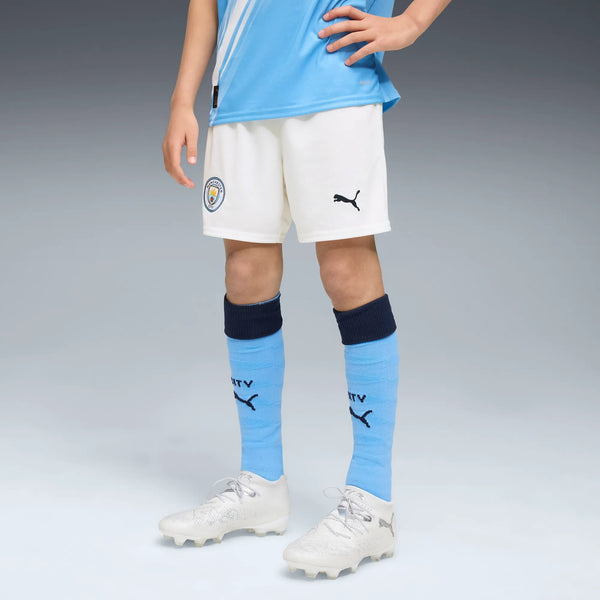 PUMA JR CITY 25-26 HOME SHORT WHITE/TEAM LIGHT BLUE