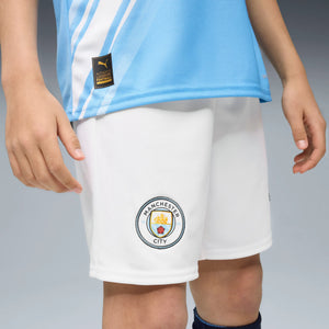 PUMA JR CITY 25-26 HOME SHORT WHITE/TEAM LIGHT BLUE