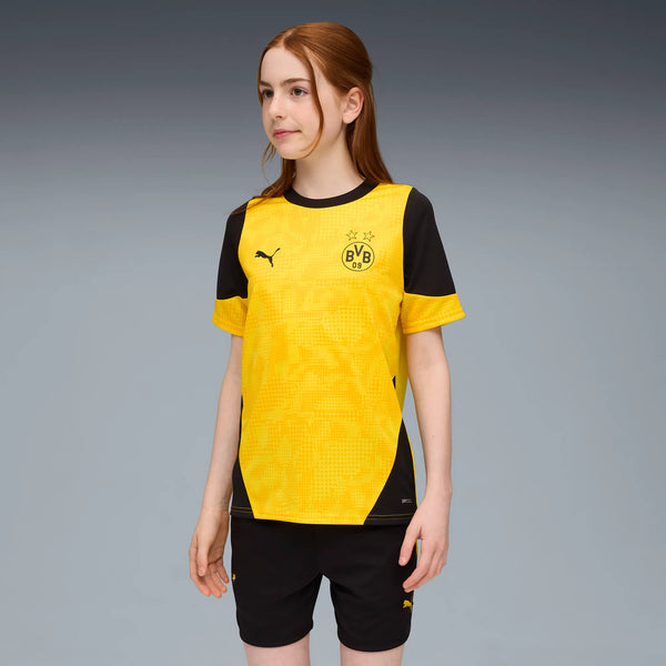 PUMA JR DORTMUND 25-26 TR JERSEY FASTER YELLOW/BLACK