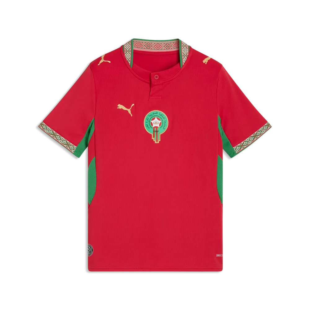 PUMA JR MAROKKO WC26 HOME JERSEY FAST RED/VICTORY GOLD