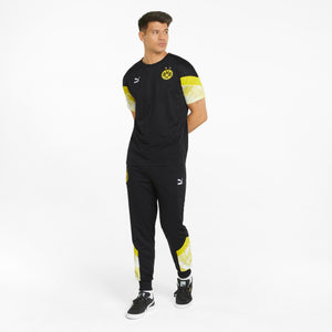 PUMA DORTMUND 22 ICONIC MCS MESH TRACK PANT BLACK/YELLOW