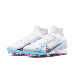NIKE ZOOM MERCURIAL SUPERFLY 9 PRO FG WHITE/BALTIC BLUE/PINK