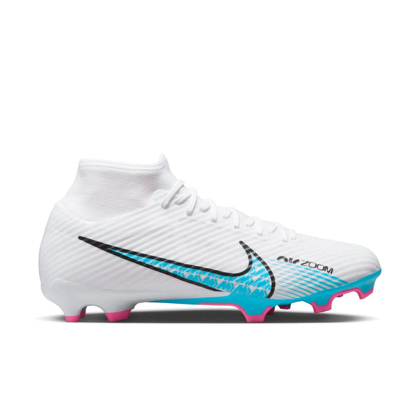 NIKE ZOOM MERCURIAL SUPERFLY 9 ACADEMY FG WHITE/BALTIC BLUE/PINK