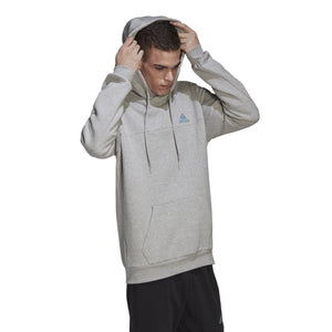 ADI STADIUM FLEECE BADGE OF SPORT HOODIE GREY