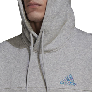 ADI STADIUM FLEECE BADGE OF SPORT HOODIE GREY