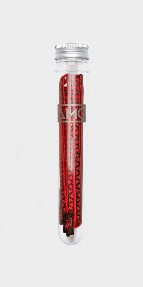 AMO GRIP LACES RED SCARLET/BLACK 130cm